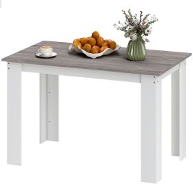 47" Kitchen Table for 4-6 People, Dining Table with Wood Effect for Dining Room, Grey